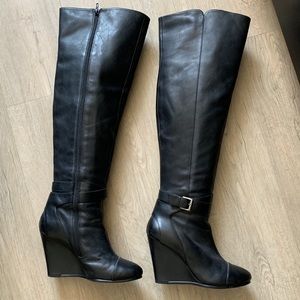Kelsi Dagger leather wedge boots